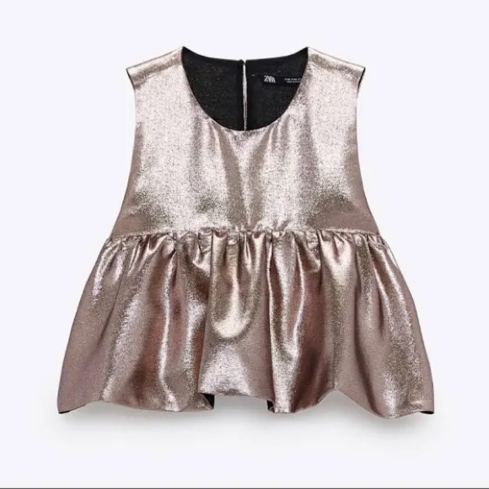 Zara Shimmery Ruffled Top